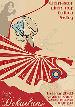 Poster for Dekadans: Designed by Emelie Decavita and Frida Samuelsson