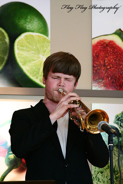 Karl Olandersson (trumpet). After Work Jazz. Olle Thumströms kvartett. Copyright: Henrik Eriksson. The photo may not be used elsewhere without my permission.