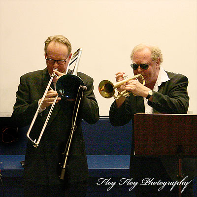 Ulf Johansson Werre (trombone), Bosse Broberg (trumpet). Swe-Dukes at Grönvallsalen. Copyright: Henrik Eriksson. The photo may not be used elsewhere without my permission.