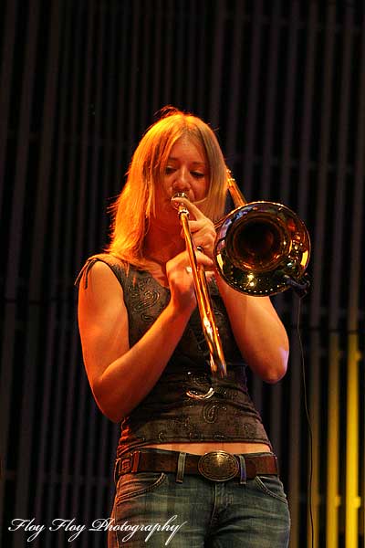 Johanna Grim (trombone). Silver Sextett at Uppsala Konsert & Kongress Opening. Copyright: Henrik Eriksson. The photo may not be published elsewhere without written permission.